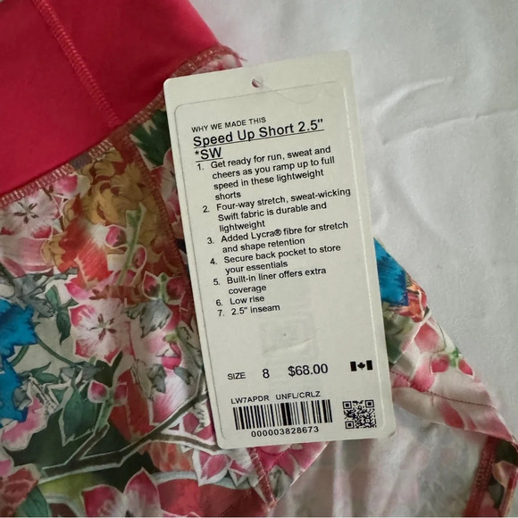 🆕🌸 Lululemon Seawheeze 2018 Speed Up Shorts 2.5” Floral Cherry Blossom - Picture 4 of 7